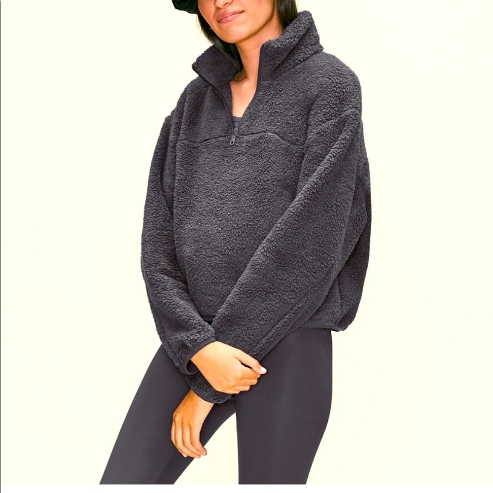 Girlfriend Collective Cropped Half Zip fleece